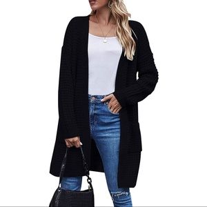 NWT Tarse Open Front Black Cardigan - Size M